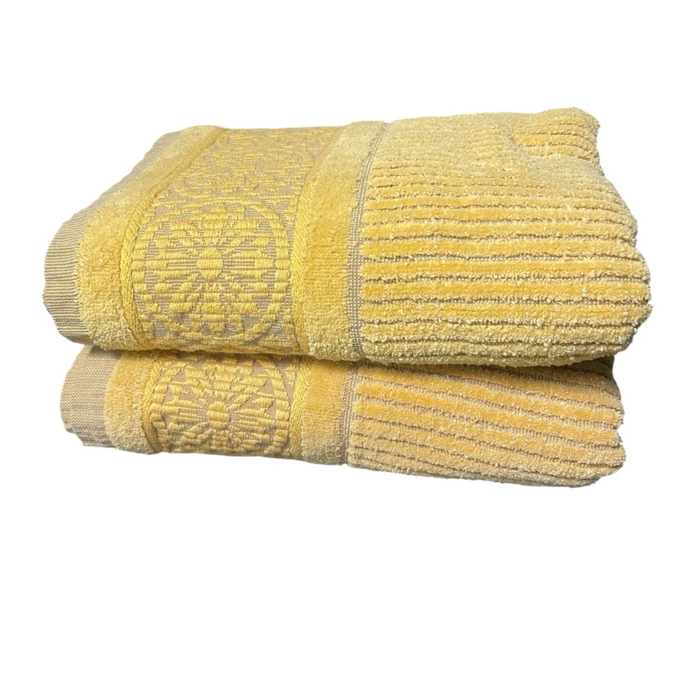 Callaway Sunflower Yellow Bath Towels Vintage